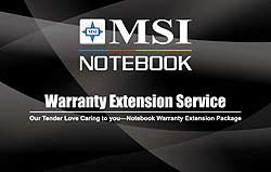 MSI NB Warranty Extension Card, rozšíření záruky notebooků na 3 roky