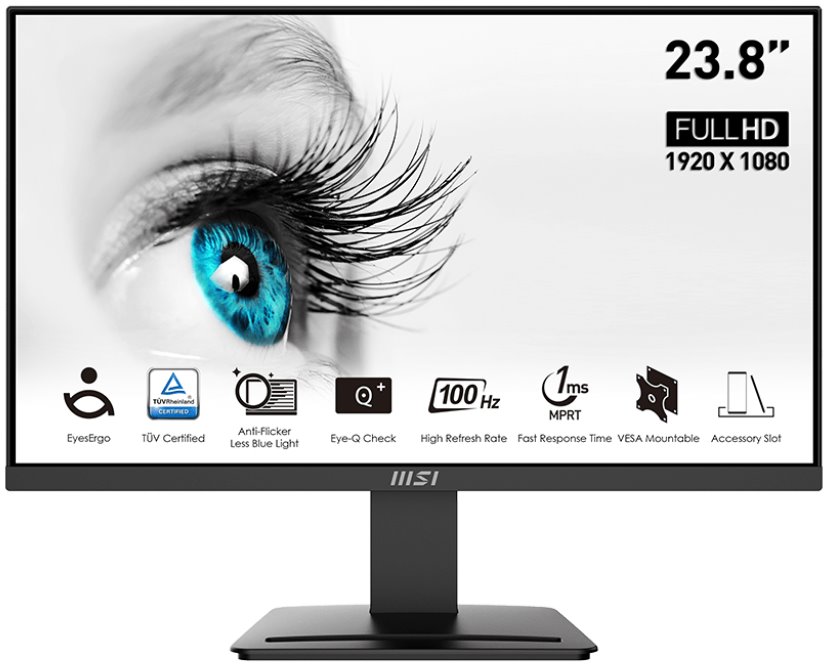 MSI Pro/MP2412/23,8"/VA/FHD/100Hz/1ms/Black/2R PRO MP2412