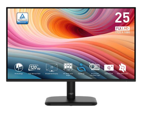MSI PRO MP251L E2 monitor 24,5"/FHD/IPS/1ms/120Hz/HDMI/D-Sub/černá