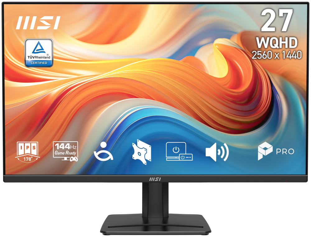 MSI PRO MP275Q E14/ 27"/ 2560x1440/ IPS/ 4ms/ 144Hz/ 300cd/m2/ 1500:1/ HDMI/ DP/ VESA/ černý