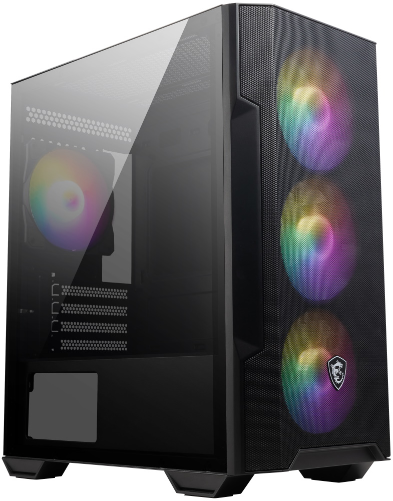 MSI skříň MAG FORGE M100R/ bez zdroje/ levé temperované sklo/ 4x 120 mm A-RGB fan/ 1x USB3.2/ černá 306-7G20R21-809