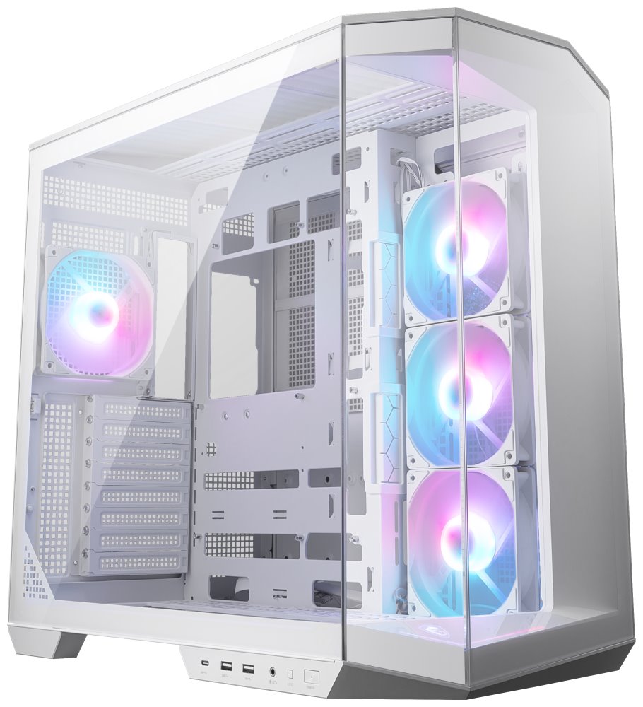 MSI skříň MAG PANO 100R PZ White/ bez zdroje/ levé a přední sklo/ 4x 120 mm A-RGB fan/ 1x USB-C/ 1x USB3 306-7G26W22-HH9
