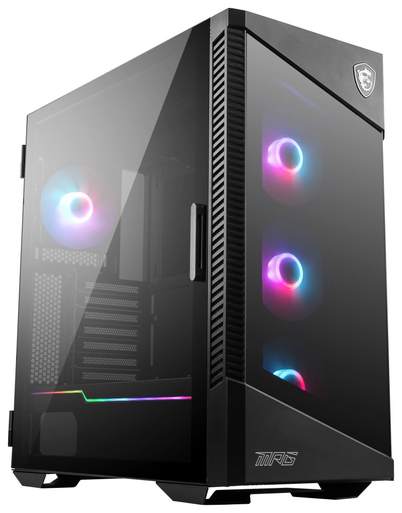 MSI skříň MPG VELOX 100R/ bez zdroje/ levé temperované sklo/ 4x ARGB 120 mm fan/ 1x USB3.1 Type-C/ 2x US 306-7G18R21-809