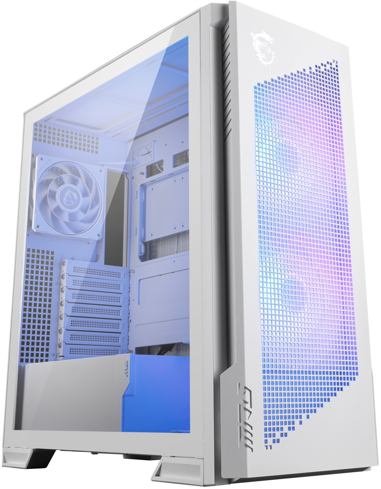 MSI skříň MPG VELOX 300R AIRFLOW PZ WHITE/ bez zdroje/ temperované sklo/ 2x 160mm fan/ x 120mm fan/2x USB/1x USB-C/bílá