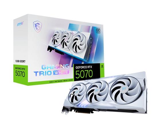 MSI VGA NVIDIA GeForce RTX 5070 12G GAMING TRIO OC WHITE , RTX 5070, 12GB GDDR7, 3xDP, 1xHDMI