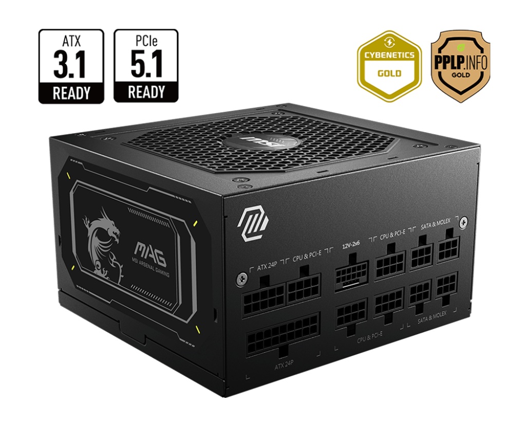 MSI zdroj MAG A850GL PCIE5 II 850W 80PLUS GOLD m 306-7ZP8D11-CE0