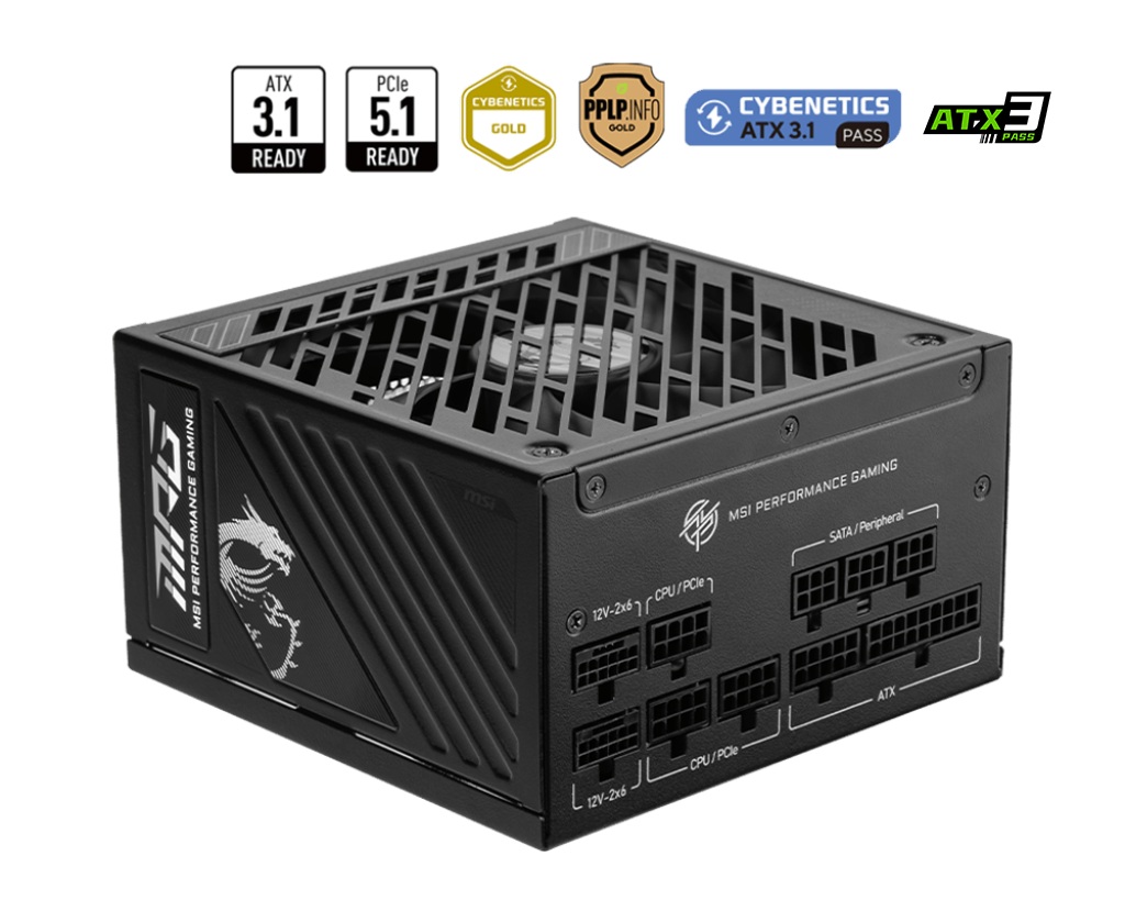 MSI zdroj MPG A850GS PCIE5 850W 80PLUS GOLD m 306-7ZPFZ11-CE0