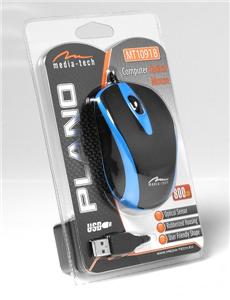 MT-PLANO Optická myš 800 DPI,USB,modrá