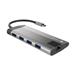 Multifunkční adaptér 8 v 1 Natec FOWLER PLUS HUB USB 3.0 3X, HDMI 4K, USB-C PD, RJ45, SD, MICRO NMP-1690