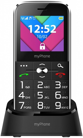 MYPHONE HALO C, Telefón pre seniorov čierny TELMYSHALOCBK