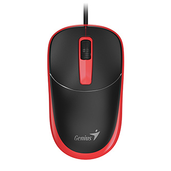 Myš drôtová, Genius DX-123, čierno-červená, optická, 1200DPI