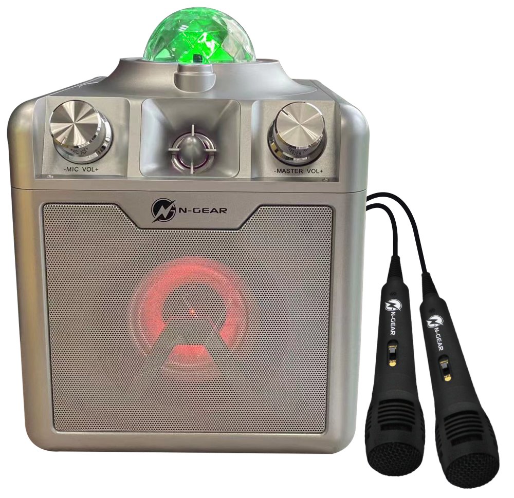 N-GEAR DISCO STAR 710S/ BT/ 50W/ USB/ MICRO SD/ DO/Disco LED/ 2x MIC / stříbrný DISCOSTAR710S