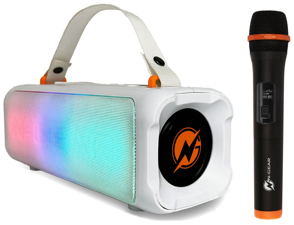 N-GEAR PARTY LET'S GO PARTY SPEAKER BLAZOOKA 703 / BT/ 100W/ USB/Disco LED/ MIC / bílý BLAZOOKA703WH