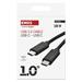 Nabíjací a dátový kábel 2.0 USB-C / USB-C, 1 m, čierny 8592920136096