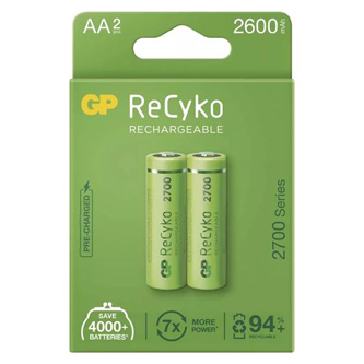 Nabíjacia batéria, AA (HR6), 1.2V, 2600 mAh, GP, papierová krabička, 2-pack, ReCyko AB121GPNAAP2