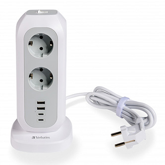 Nabíjacia stanica zásuvka, biela, Verbatim 49547