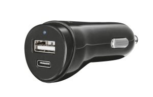 nabíječka TRUST Fast Dual Car Charger USB, USB-C 21588