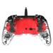 Nacon Wired Compact Controller - ovladač pro PlayStation 4 - průhledný červený PS4OFCPADCLRED