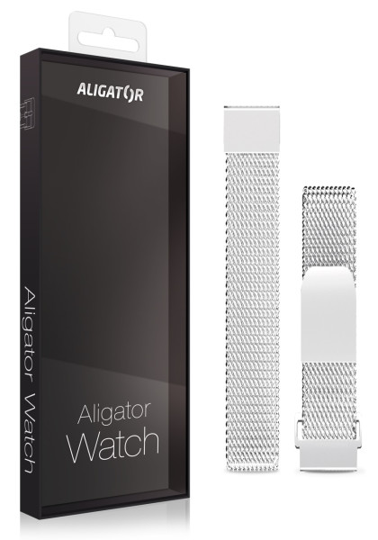 Náhradní kovový řemínek pro Aligator Watch Lady 16mm, stříbrný 16AW0008