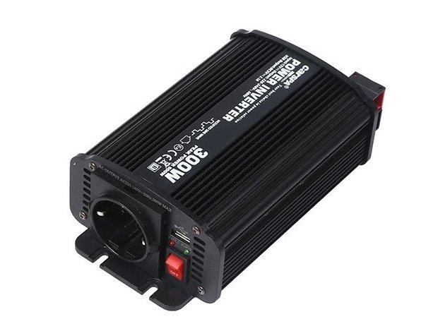 Napäťový menič Carspa CAR300U-12 12V/230V+USB 300W, modifikovaná sinus