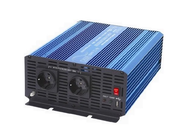 Napäťový menič Carspa P1500-12 12V/230V 1500W, čistá sínusoida