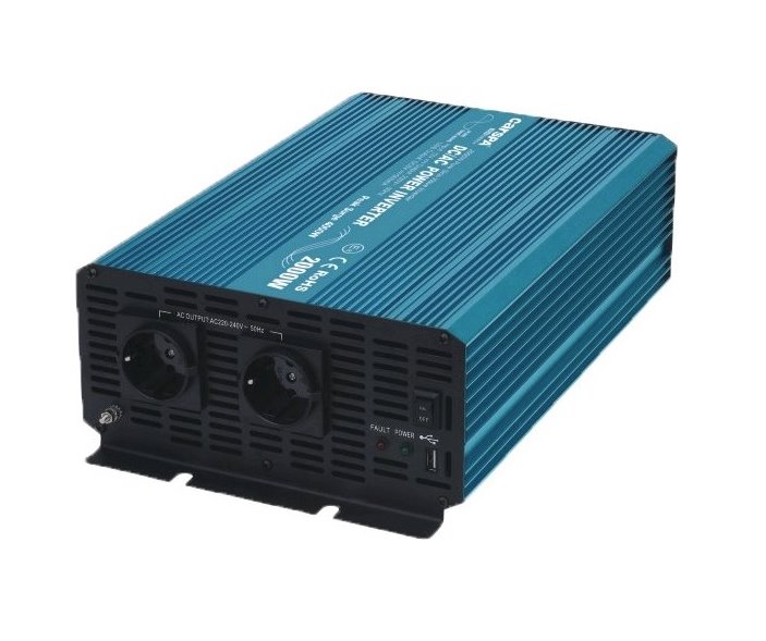 Napäťový menič Carspa P2000U-24 24V/230V, 2000W, USB, čistý sínus