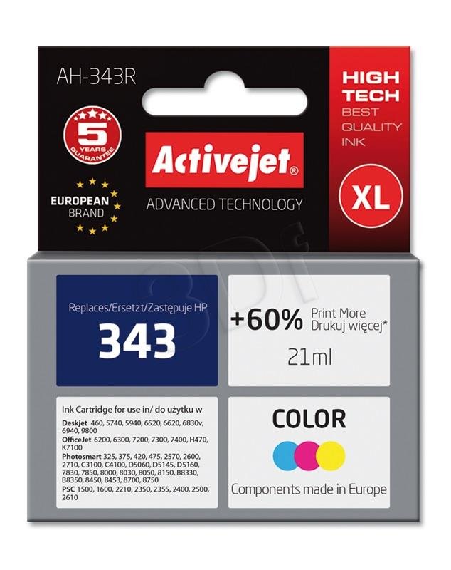 Náplň ActiveJet AH-343R color (HP no. 343/C8766EE) 21ml