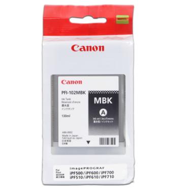 Náplň CANON PFI-102MBK matte black iPF 500/510/600/605/610/650/655/700/710/720/750/755/760/765, LP 17/24 0894B001