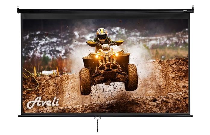 Nástěnné projekční plátno AVELI, 265x149cm (16:9) 120", černý tubus XRT-00085B