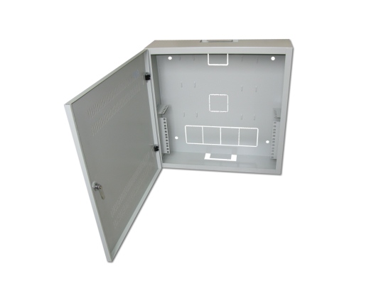 Nástěnný rozvaděč vertikální 19" 2U+4U, hloubka 15cm, šedý WER-541555U4-GR