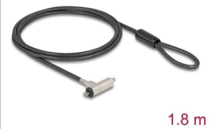 Navilock Bezpečnostní kabel laptopu se zámkem na klíč pro slot HP Nano 1,80 m, černý 20678