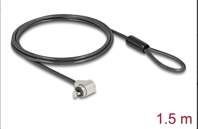 Navilock Zabezpečovací kabel na laptop se zámkem na klíč pro standardní slot Kensington - krátká zamykací hlava 20974