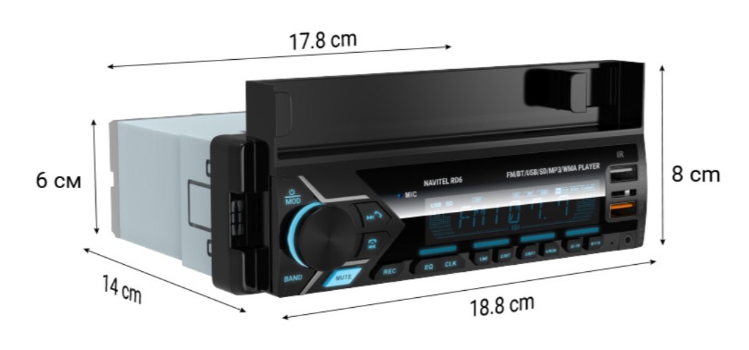 Navitel RD6 autorádio s Bluetooth & hands-free 8594181745063