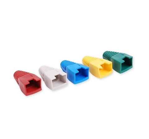 Návlek na plug RJ45 s výřezem, červený, pack (100ks) 5312