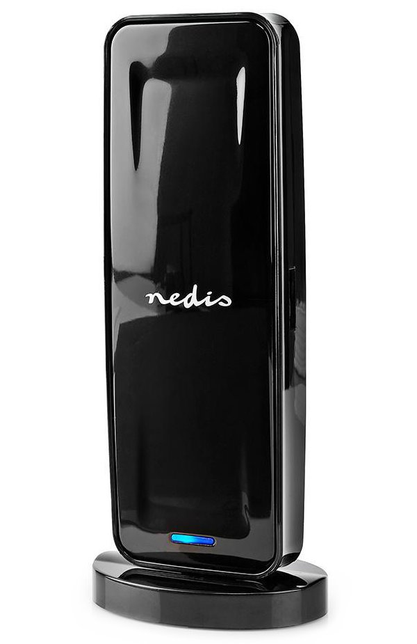 NEDIS aktivní pokojová DVB-T/T2 anténa/ FM / UHF / VHF/ rozsah příjmu 0-15 km/ LTE700/ zesílení 28 dB/ ABS ANIR1504BK700