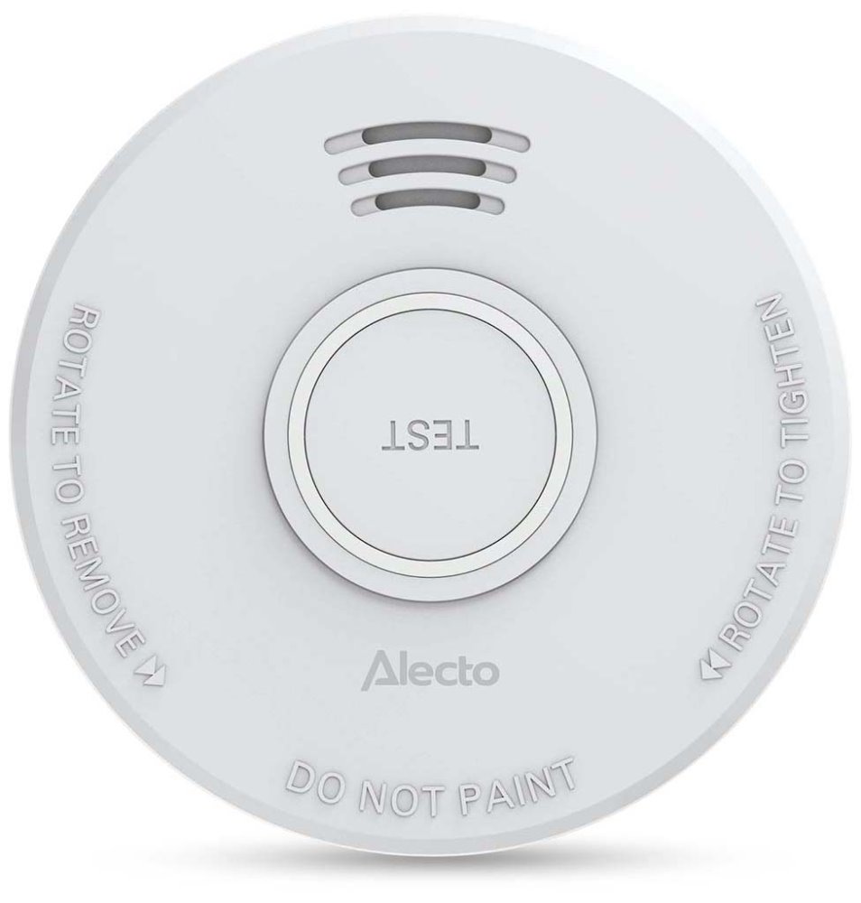 NEDIS Alecto detektor kouře/ EN 14604/ hlasitost 85 dB/ 1x 9V/6F22/ výdrž snímače 10 let/ bílý SD110