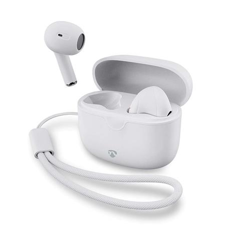 NEDIS bezdrátová sluchátka + mikrofon/ TWS/ BT/ 94 dB/ výdrž 16 hodin/ hlasové ovládání/ nabíjecí pouzdro/ US HPBT2400WT