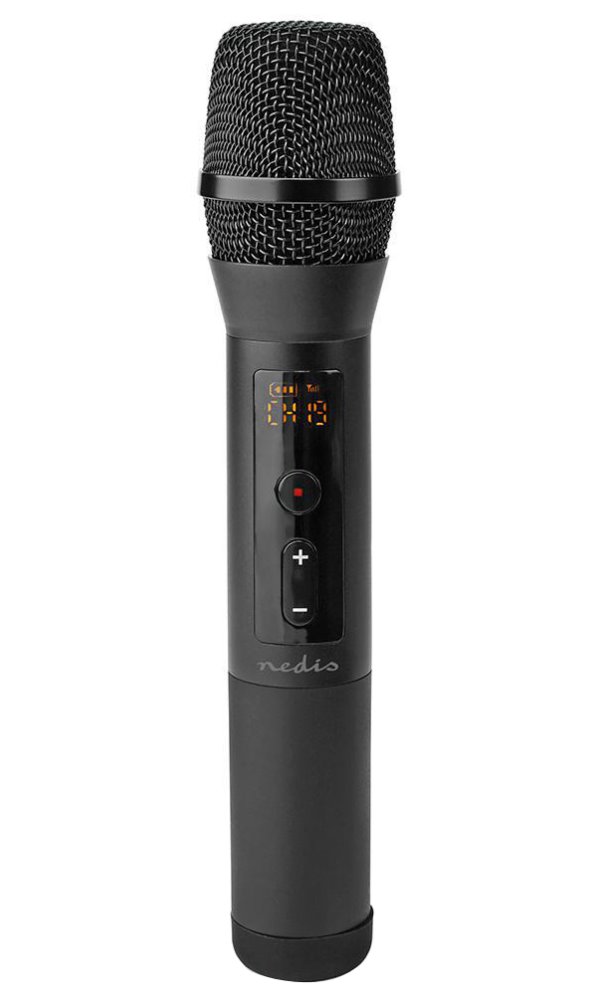 NEDIS bezdrátový mikrofon set/ Kardioid/ 1000 Ohm/ -95 dB/ ovládání hlasitosti/ černý MPWL200BK