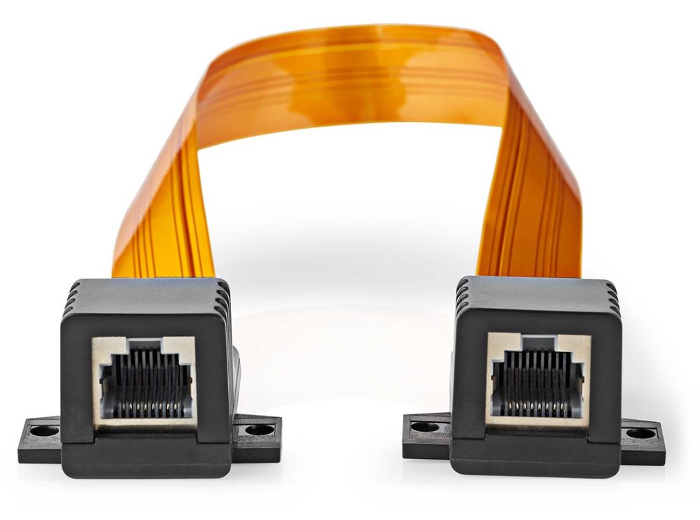 NEDIS Cat 6 UTP kabel/ RJ45 zásuvka - RJ45 zásuvka/ na okenní rámy/ vnitřní a venkovní/ plochý/ nylon/ čer CCGP85901BK03