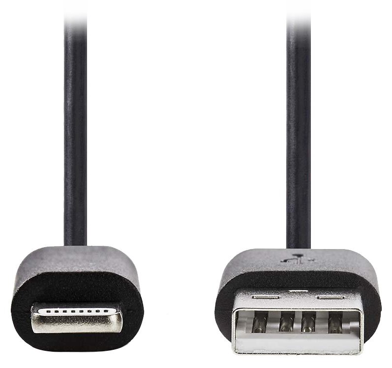 Nedis CCGB39300BK10 - Synchronizační a nabíjecí kabel | Apple Lightning - USB A Zástrčka | 1 m | Černá barva