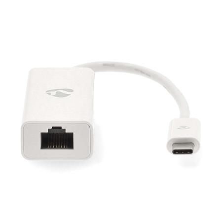 Nedis CCGB64950WT02 - Kabel Adaptéru USB Typ-C | Typ-C Zástrčka - RJ45 (8P8C) Zásuvka | 0,2 m | Bílá barva