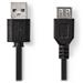 Nedis CCGT60010BK30 - USB 2.0 kabel | Zástrčka A – Zásuvka USB A | 3 m | Černá barva