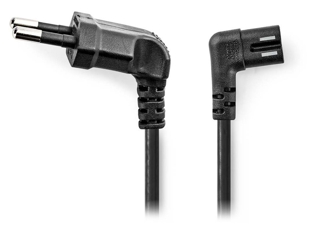 Nedis CEGL11055BK50 - Napájecí Kabel | Euro Zástrčka – IEC-320-C7 | 5 m | Úhlový | Úhlový Levý | Černá