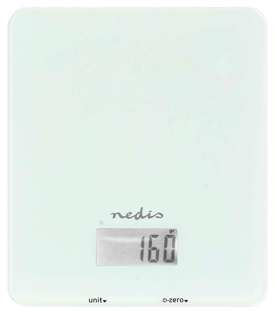 NEDIS chytrá kuchyňská váha/ Bluetooth/ nosnost 5kg/ plast/ sklo/ bílá KASC800WTW