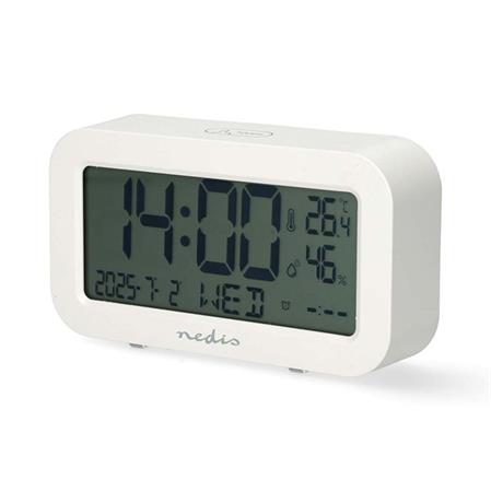 Nedis CLDK2005WT - Digitální Stolní Budík | LED | Podsvícení | Funkce odloženého buzení | Bílá