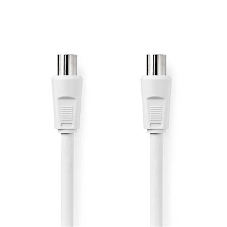 Nedis CSGL40000WT15- Koaxiální Kabel 90 dB | IEC (Koax) Zástrčka - IEC (Koax) Zásuvka | 1,5 m | Bílá
