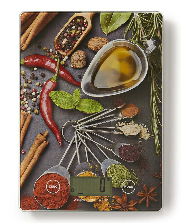 NEDIS digitální kuchyňská váha/ LCD/ sklo/ designový tisk KASC113VA