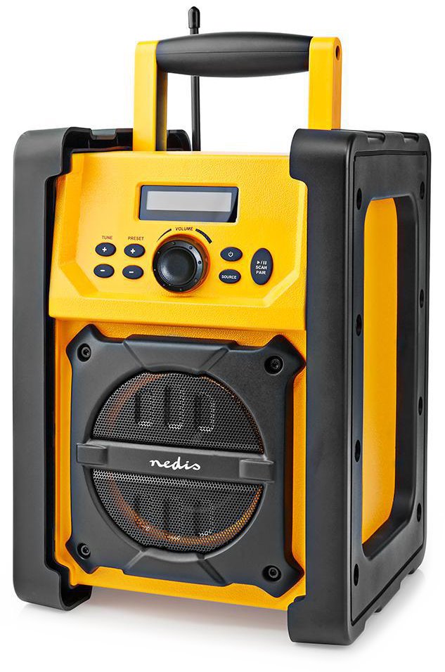 NEDIS digitální rádio/ stolní provedení/ výkon 15W/ FM/ Bluetooth/ IPX5/ napájení z baterie/síťové napájení/ RDFM3100YW