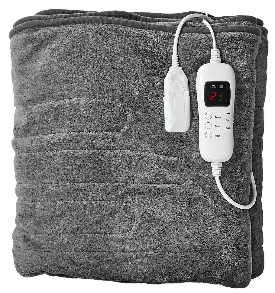 NEDIS elektrická deka/ 2 osoby/ 200 x 180 cm/ 9 nastavení teploty/ ochrana proti přehřátí/ dig. ovládání/ Cor PEBL150CGY