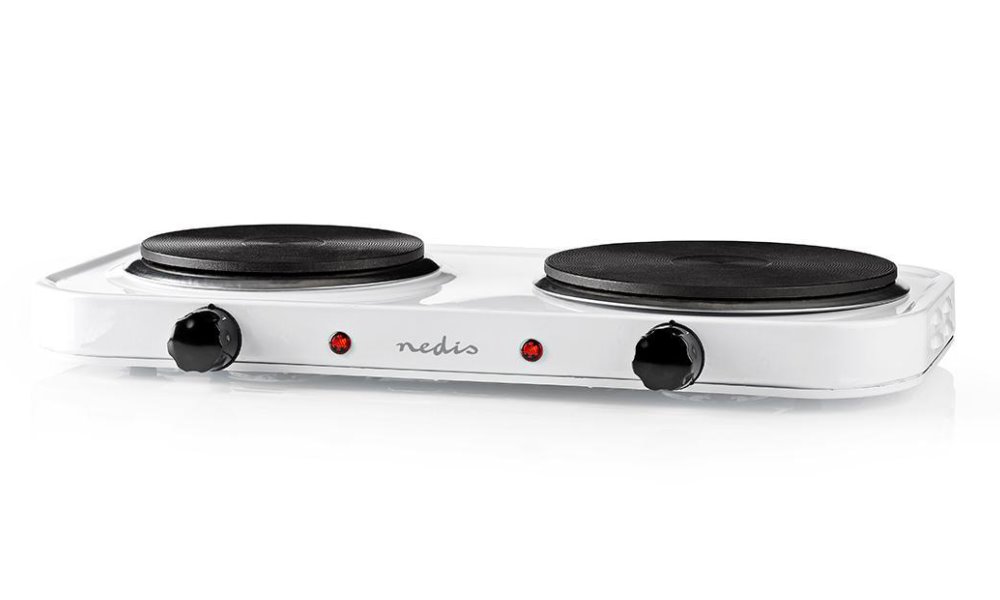 NEDIS elektrický vařič/ 2 plotýnky/ výkon 2500 W/ ochrana proti přehřátí/ bílý KAEP250EWT2